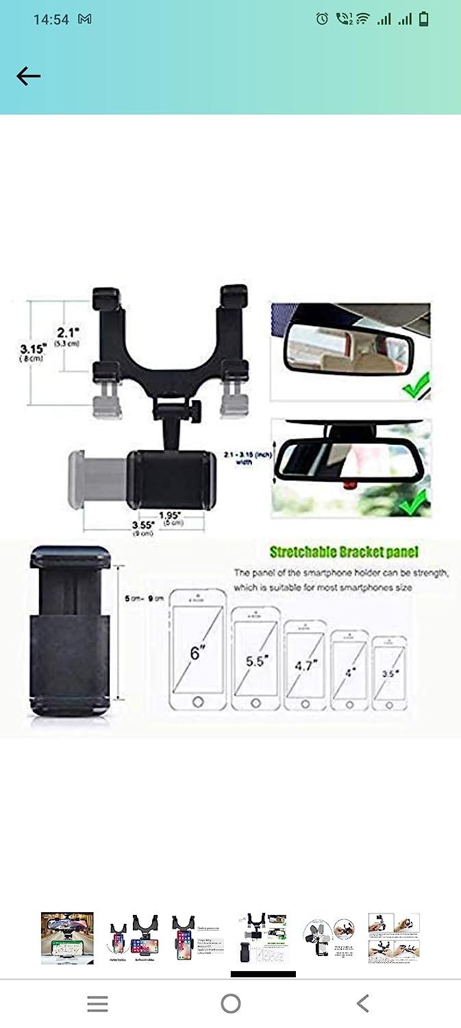 Driveflow Rearview Mirror Phone Holder for Car